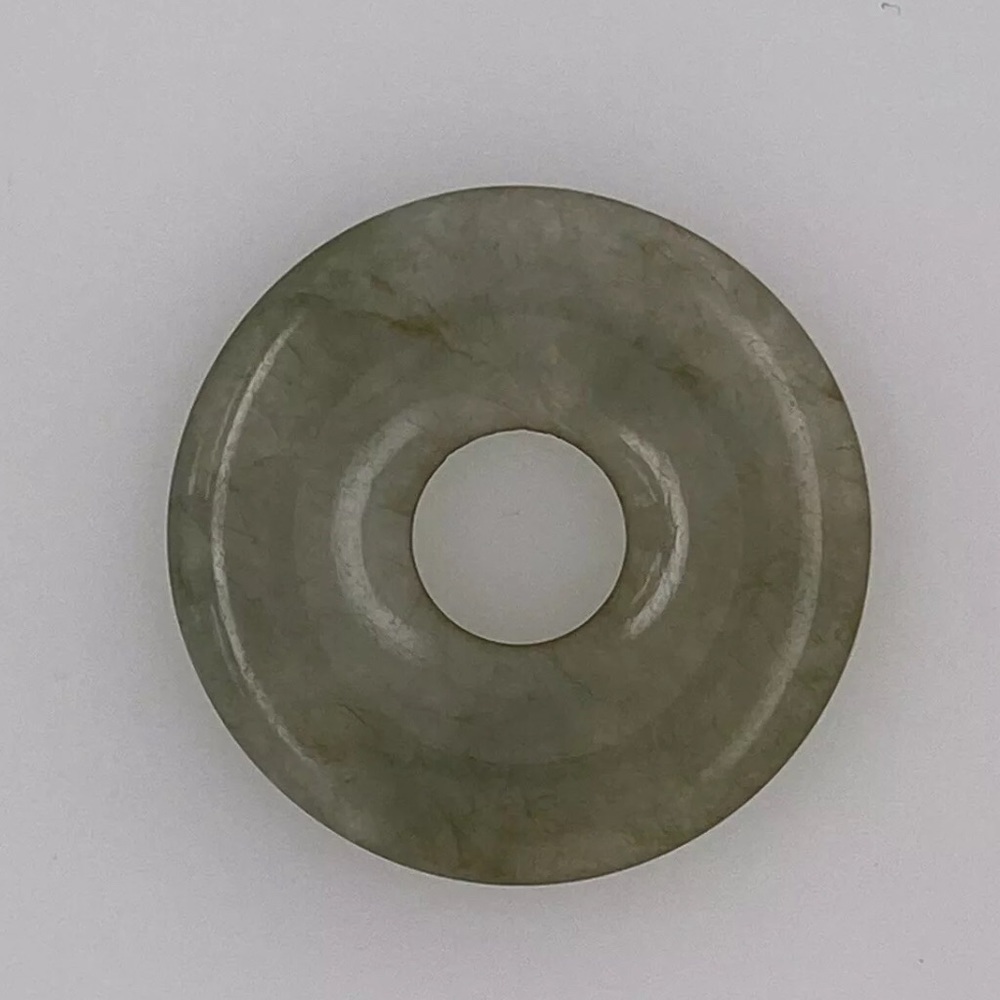21.56 ct Jade “Jadeite” Pendant. Chinese Bi Disk